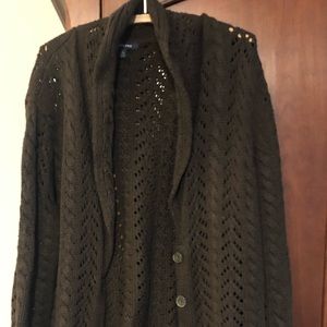 Cable knit Lands End cardigan